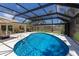 Beautiful screened-in swimming pool with clear blue water, a spacious patio, and lush green surroundings at 5581 Shadow Lawn Dr, Sarasota, FL 34242