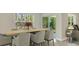 Dining area featuring a wooden table, comfortable seating, and sliding door access to outdoor living at 10821 Gentle Current Way, Parrish, FL 34219