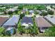 Aerial view of the home with a screened-in pool, surrounded by lush landscaping at 11794 Forest Park Cir, Bradenton, FL 34211