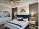 The main bedroom is adorned with tasteful decor, lamps, and decorative paneling to make it stylish and comfortable at 1241 Riverscape St # B, Bradenton, FL 34208