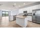 Bright, open kitchen features granite countertops, island, and stainless steel appliances at 17118 Vardon Ter # 404, Bradenton, FL 34211