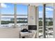 Brightly lit desk space with a view of the water, perfect for working from home at 1800 Benjamin Franklin Dr # B1009, Sarasota, FL 34236