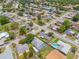 Aerial view of a vibrant neighborhood with well-maintained homes, mature trees, and established landscaping at 4222 Lanai Dr, Sarasota, FL 34241