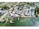 Aerial view showcasing the charming community, proximity to the water, and community docks at 4412 125Th W St, Cortez, FL 34215