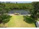 Aerial view of backyard with kayak launch at 512 77Th St, Holmes Beach, FL 34217