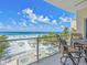 Enjoy ocean views from this private balcony with seating and a beach view at 6512 Midnight Pass Rd # 301, Sarasota, FL 34242