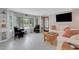 Bright living room features stylish decor, comfortable seating, and expansive windows overlooking the lush landscape at 7160 Myakka Valley Trl, Sarasota, FL 34241