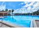 Community pool with clear blue water surrounded by chairs and greenery, perfect for relaxing and enjoying the scenery at 8897 Midnight Pass Rd # 407, Sarasota, FL 34242