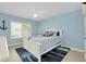 Serene blue bedroom with elegant white furniture, creating a calming and inviting space at 1001 Point Of Rocks Rd # 207, Sarasota, FL 34242