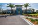 Modern clubhouse featuring a sleek design, blue accents, and professional landscaping, creating a welcoming atmosphere at 11502 Golden Bay Pl, Bradenton, FL 34211