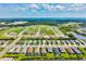 Wide aerial view showcasing a residential development with ponds and green spaces at 13849 Old Creek Ct, Parrish, FL 34219