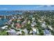 Aerial view of the neighborhood showcasing the community and city skyline views at 1607 Flower Dr, Sarasota, FL 34239