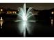 A pond with a lighted fountain reflects in the dark water on a clear night at 2410 Mizner Bay Ave, Bradenton, FL 34208