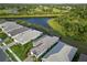 An aerial view showing the proximity of the homes to the community lake at 2794 Butterfly Jasmine Trl, Sarasota, FL 34240