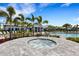 Inviting hot tub area with palm trees near the resort-style community pool at 2794 Butterfly Jasmine Trl, Sarasota, FL 34240