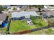 This is an aerial view of the backyard offering plenty of space for outdoor activities and relaxation at 2801 21St W Ave, Bradenton, FL 34205