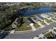 A beautiful aerial view of single Gathering homes and a lake at 3631 Shimmering Oaks Dr, Parrish, FL 34219