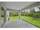 Covered patio area overlooking a lush green backyard with trees, perfect for outdoor entertaining at 4091 Dull St, North Port, FL 34286