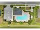 Aerial view of community pool and cabana with ample lounge seating and convenient parking at 4206 Park Willow Ave, Palmetto, FL 34221