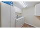 Functional laundry room with modern appliances, storage cabinets, and clean lines for efficient use of space at 4570 Pinebrook Cir # 508, Bradenton, FL 34209
