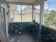 Cozy screened patio adorned with plants, string lights, and an inviting seating area at 4802 51St W St # 1724, Bradenton, FL 34210