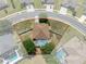 Aerial view highlighting the property lines of the home and screened-in pool at 4951 Brightstone Pl, Spring Hill, FL 34609