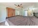 A comfortable main bedroom that has an ensuite bathroom and a closet for storage at 6332 7Th E Ct, Bradenton, FL 34203
