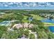 Aerial view of a community with golf courses, lakes, tennis courts, and beautiful landscaping at 8731 52Nd E Dr, Bradenton, FL 34211