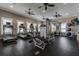 Well-equipped gym with treadmills, weights, and ample natural light at 11411 Spring Gate Trl, Bradenton, FL 34211