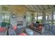Inviting patio with fireplace, showcasing comfortable seating and stylish decor for relaxation and entertainment at 11603 Bluebird Pl, Lakewood Ranch, FL 34211