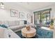 Inviting living area with plush seating and picturesque views of the tranquil lake at 12230 Amica Loop, Venice, FL 34293