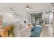 Open living space featuring a comfortable gray sectional and scenic water views at 12230 Amica Loop, Venice, FL 34293