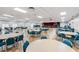 Large, open meeting room with tables, chairs, and a stage area for events and gatherings at 3214 Sycamore Ter, Sarasota, FL 34237