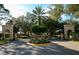 Stone features mark the entrance into the Villa Rosa community at 4220 Miriana Way, Sarasota, FL 34233