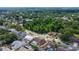 Beautiful aerial view of a home with a screened pool and lush landscaping in a desirable neighborhood at 5613 Sweetwater Oak Dr, Sarasota, FL 34232