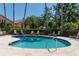 Inviting community pool surrounded by palm trees and tropical landscaping at 7331 Villa D Este Dr, Sarasota, FL 34238