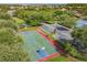 Overhead view of the community basketball court with convenient parking and tree-lined surroundings at 9008 Brookfield Ter, Bradenton, FL 34212