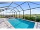 Backyard pool with built in spa, screened-in enclosure and a beautiful view at 10030 Degas Ter, Bradenton, FL 34212