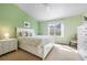 Bright bedroom features a white bed frame and dresser, natural light from the large window at 1612 Fairway Oaks Dr, Palmetto, FL 34221