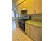 Kitchen featuring stainless steel oven, light wood cabinets, and green countertops at 21498 Beaverton Ave, Port Charlotte, FL 33952