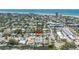 Aerial view showing the house's location in a coastal community near the beach at 310 Avenida Milano, Sarasota, FL 34242