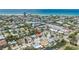 Real estate aerial showcasing the house and its convenient location near the beach at 310 Avenida Milano, Sarasota, FL 34242