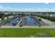Aerial view showcasing the marina with numerous boat slips available for residents and visitors at 3311 Florida Blvd, Bradenton, FL 34207