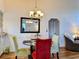 Dining room with decorative chandelier and seating for four at 5400 34Th W St # H12, Bradenton, FL 34210