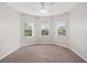 Carpeted bedroom with three large windows providing natural light and exterior views at 5709 Wild Sage Cir, Sarasota, FL 34238