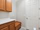 Cozy mudroom with custom cabinetry and a bench for added convenience at 5709 Wild Sage Cir, Sarasota, FL 34238