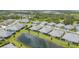 Aerial view of the neighborhood highlighting community ponds and scenic landscaping at 2631 Sapphire Blue Ln, Bradenton, FL 34211