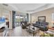 Bright living room with sliding glass doors offering a scenic backyard view and ample natural light at 2631 Sapphire Blue Ln, Bradenton, FL 34211