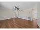 A living room that features new wood-look floors and a ceiling fan at 2953 Oak St, Sarasota, FL 34237