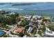 Gorgeous aerial view of a waterfront neighborhood with lush landscaping and water access at 3446 Anglin Dr, Sarasota, FL 34242